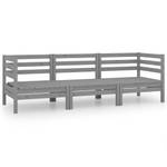 Garten-Lounge-Set Grau - Massivholz - Holzart/Dekor - 64 x 63 x 64 cm