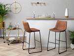 Tabouret de bar FRANKS Noir - Marron - Marron sable