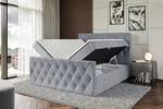 ALTDECOR Boxspringbett mit Topper - AMAY Hellgrau - Breite: 200 cm - H3