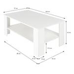 Table basse 100x57x43cm blanc Blanc - Bois manufacturé - 55 x 43 x 98 cm