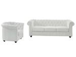 Ensemble canapé fauteuil  CHESTERFIELD Blanc