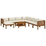 Garten-Lounge-Set (9-teilig) 3011497-26 Weiß - Massivholz - Holzart/Dekor - 65 x 35 x 65 cm