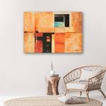 Leinwandbild Orange Abstrakt wie gemalt 100 x 70 cm