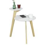 Table Basse FBT53-WN Blanc - En partie en bois massif - 40 x 60 x 54 cm