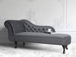 Chaiselongue NIMES Schwarz - Grau - Armlehne davorstehend rechts - Ecke davorstehend links - Textil