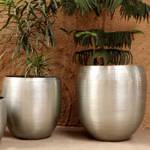 Blumentopf Castellon 2er Set Silber / Grau - Silbergrau - 42 x 43 x 42 cm