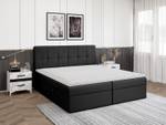 Boxspringbett Mokpo Marmor Schwarz Dekor - Breite: 204 cm