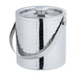 Gehämmerter Eiswürfelbehälter mit Deckel Silber - Metall - 17 x 26 x 15 cm