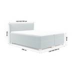 Boxspringbett Doppelbett Martines Bett Silber / Grau - Silbergrau - Breite: 140 cm