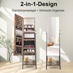 LED-Schmuckschrank JV10432 Braun - Holzwerkstoff - 37 x 157 x 42 cm