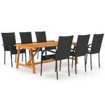 Garten-Lounge-Set (7-teilig) 3006326 Schwarz - Braun