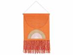 Wandbehang KAMALIA Braun - Orange - Pink - Weiß - Naturfaser - 58 x 112 x 4 cm