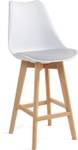Chaise de bar scandinave TIKA (lot de 2) Gris - Blanc