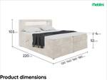 Boxspringbett Aspin Creme - Breite: 140 cm - H3