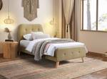 Bettrahmen ROMEO Beige - Textil - 96 x 106 x 204 cm