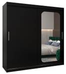 SCHWEBETÜRENSCHRANK PROMO T2 Schwarz - Breite: 200 cm - 2 Türen