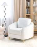 Fauteuil TROSA Doré - Blanc - Fibres naturelles - 100 x 88 x 86 cm