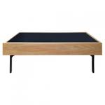 Table basse placage chêne plateau verre Marron - Bois manufacturé - 120 x 40 x 60 cm