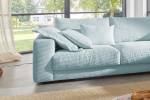 Sofa MADELINE Ecksofa Cord Hellblau - Ecke davorstehend rechts