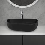 lavabo ovale 55x42x14cm noir mat Noir