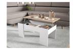 Table basse Alida Blanc - Bois manufacturé - Matière plastique - 50 x 45 x 100 cm