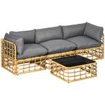 Gartensofa-Set (4-tlg.) 860-289V00BN Braun - Polyrattan - 74 x 65 x 74 cm