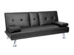 3er-Sofa F60 Schwarz - Kunstleder