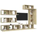 TV-Schrank 7er Set D636 Braun - Holzwerkstoff - 30 x 30 x 80 cm