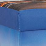 Motiv Sitzhocker mit Beleuchtung Schwarz - Blau - Orange - Textil - 38 x 38 x 38 cm