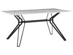 Table de salle à manger BALLINA Noir - Blanc - Verre - 90 x 75 x 160 cm