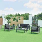 Gartenmöbelset Avise 5-tlg. Grau - Glas - Metall - Textil - 144 x 62 x 70 cm