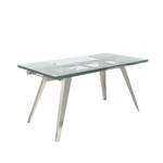 Table manger extensible en verre trempé Métal - 160 x 76 x 90 cm