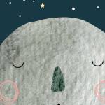 Tableau gris lune pour enfant 50 x 50 cm