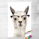 Hippes Lama mit Brille I 80 x 120 cm