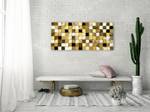 Wandbild 3D Goldene Mission Gold - Kunststoff - Holz teilmassiv - 123 x 55 x 8 cm
