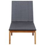 Sonnenliege 46031 Schwarz - Kunststoff - Polyrattan - 60 x 86 x 200 cm