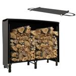 Kaminholzregal 842-347V01BK Schwarz - Metall - 36 x 99 x 120 cm