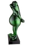 metallic Skulptur gr眉n Frog