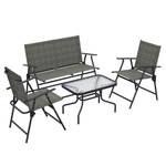 Gartentisch & Sitz Set 84G-273V00BN Braun - Metall - 62 x 85 x 108 cm