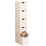 Behälter für Kleinigkeiten, 5 Schubladen Beige - Massivholz - 18 x 87 x 21 cm