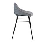 Tabouret en tissu avec pieds en noir Gris - Textile - 49 x 90 x 53 cm