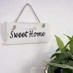 Wandschild Sweet Home Shabby-Look Weiß - Holzart/Dekor - Holz teilmassiv - 25 x 10 x 1 cm