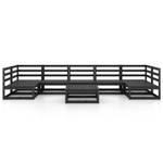 Salon de jardin (lot de 8) 3009750-1 Noir - Bois massif - Bois/Imitation - 70 x 30 x 70 cm