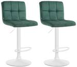 Tabouret de bar Peru Lot de 2 Vert - Blanc