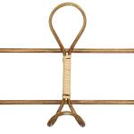 Hakenleiste aus Rattan, 5 Haken Gold - Rattan - 8 x 21 x 76 cm