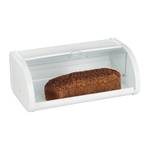 Boîte à pain couvercle coulissant Blanc - Métal - Matière plastique - 45 x 18 x 25 cm