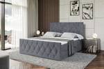 Boxspringbett VELANTO Steingrau - Breite: 160 cm - H3