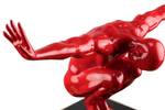 Sculpture moderne La force en moi Rouge - Pierre artificielle - Matière plastique - 30 x 30 x 13 cm