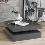 Table basse carrée plateau rotatif WILLO Gris - Pierre - 78 x 36 x 78 cm