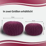 Pouf Sitzpouf Bodenkissen Strickhocker Violett